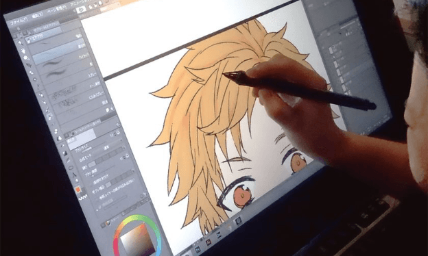 液晶タブレットを使ってイラストを作成